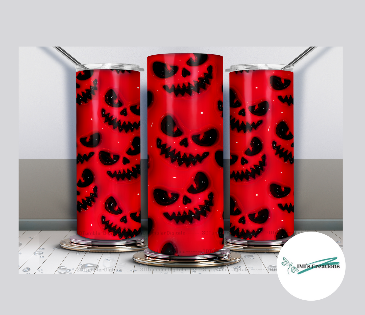 20 oz Halloween Pumpkins Smile Sublimation Tumbler