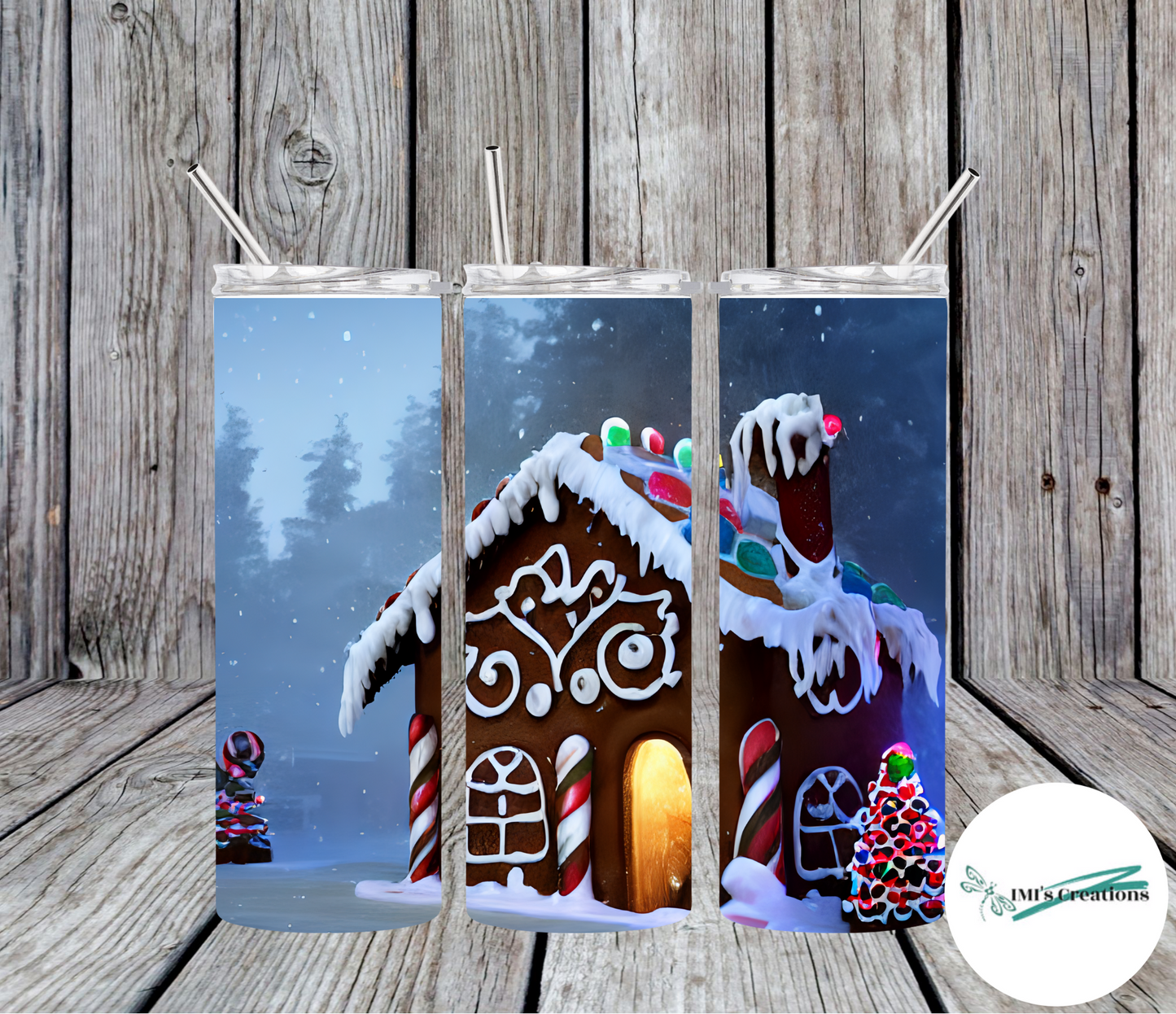 20 oz Gingerbread House Sublimation Tumbler