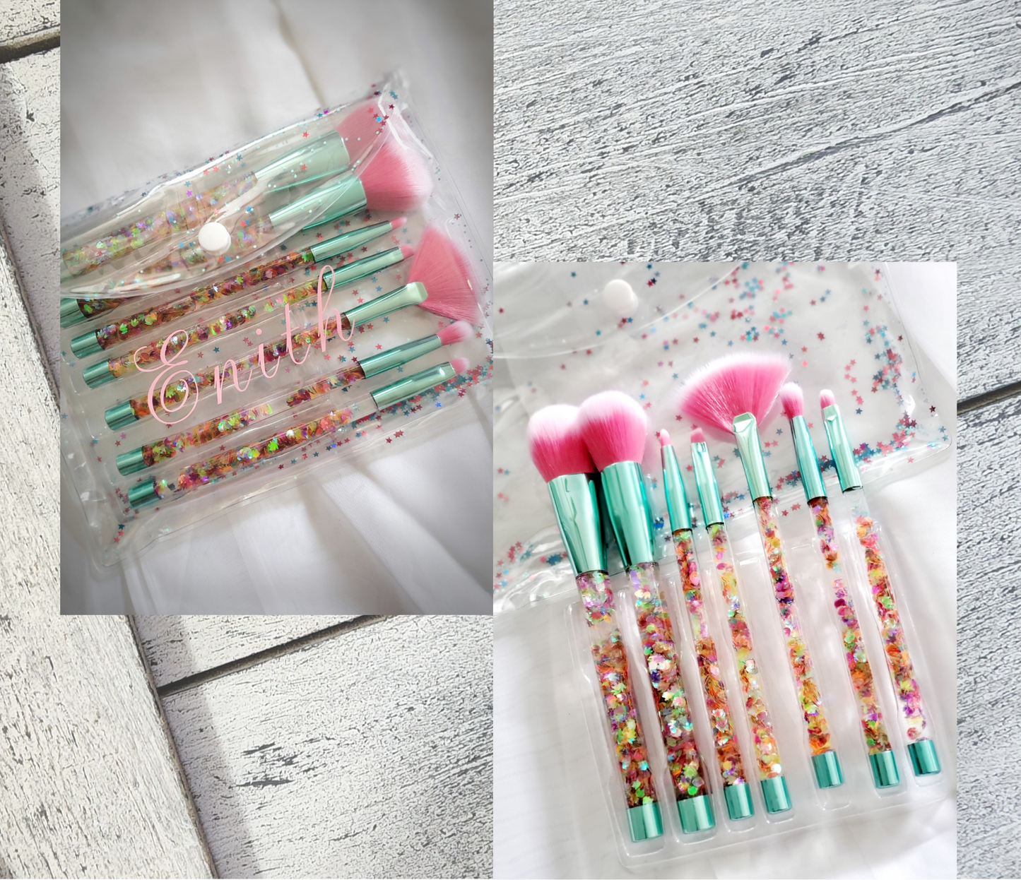 Glitter Makeup Brushes Set