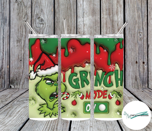 20 oz Grinch's Mode On Sublimation Tumbler