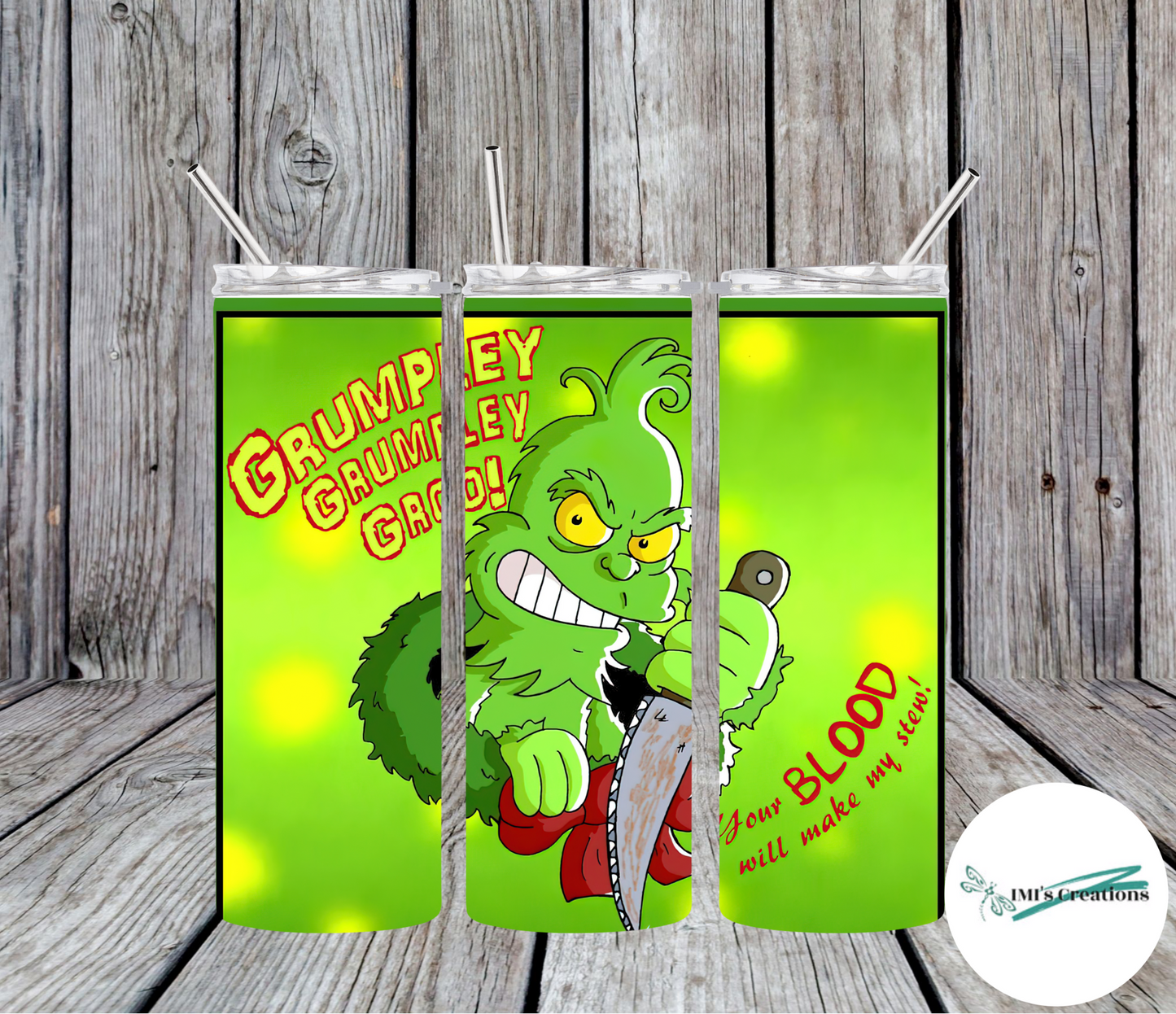 20 oz Grinch Grumpy Sublimation Tumbler