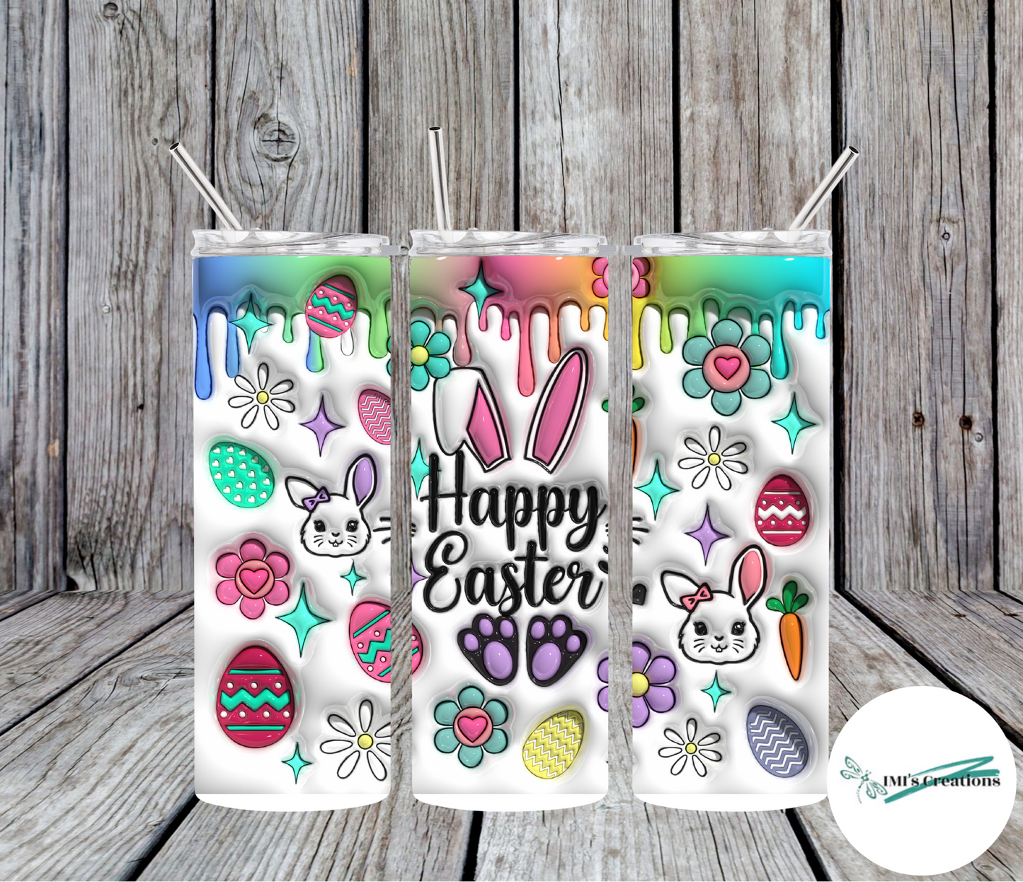 20 oz Happy Easter 3D Sublimation Tumbler