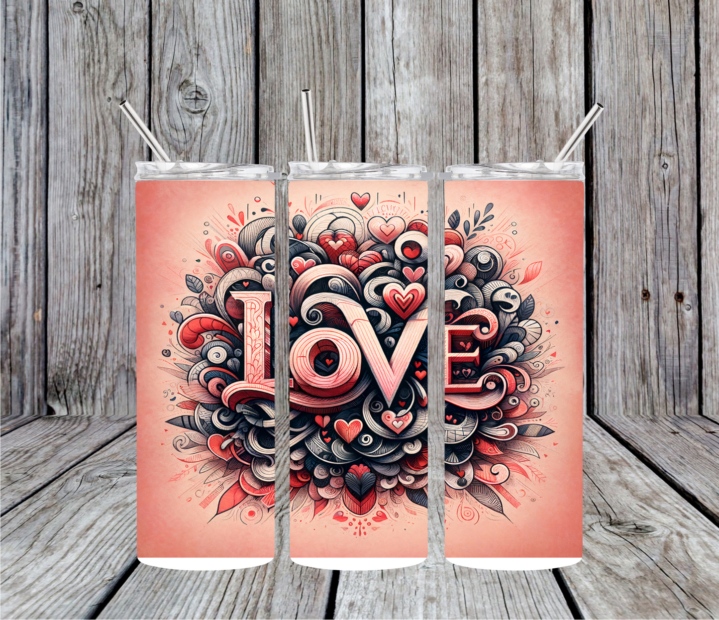 20 oz Love and Flowers Sublimation Tumbler