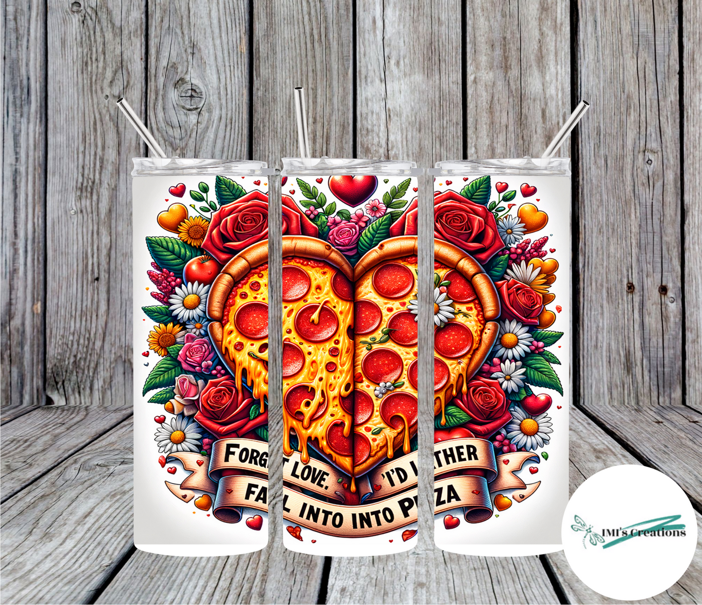 20 oz Love Pizza Sublimation Tumbler