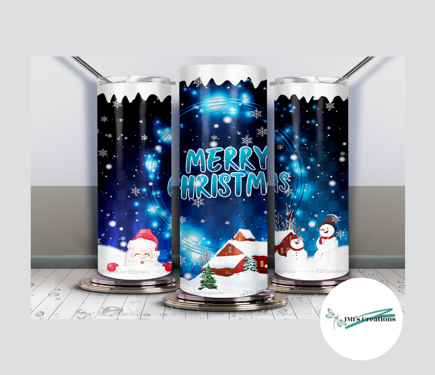 20 oz Merry Christmas Snowman Sublimation Tumbler