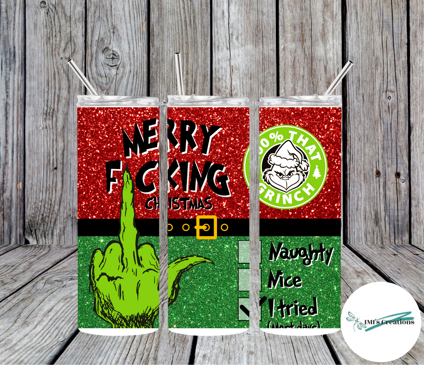 20 oz Grinch Naughty Sublimation Tumbler