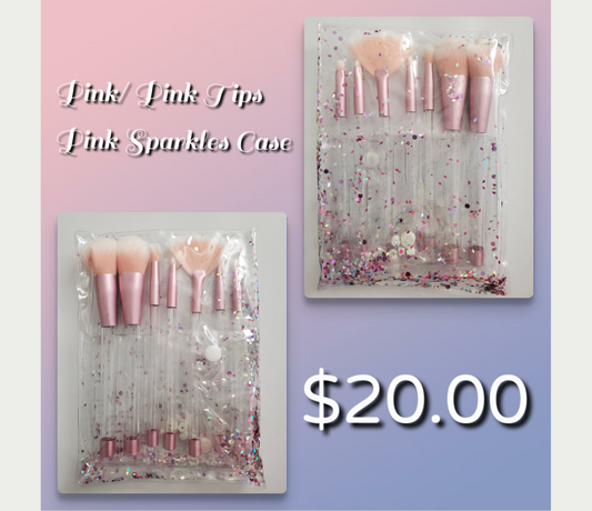 Pink Sparkles Makeup Brushes Set