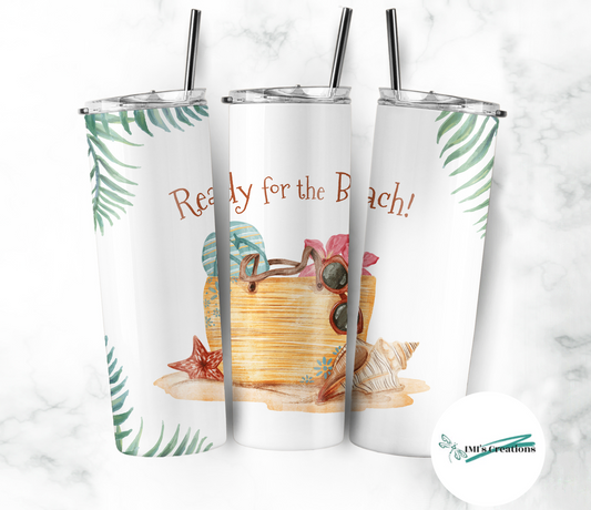 20 oz Ready for the Beach Sublimation Tumbler