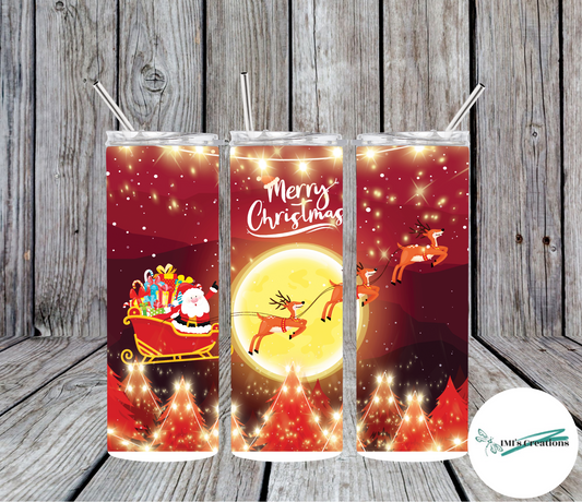 20 oz Merry Christmas Sublimation Tumbler