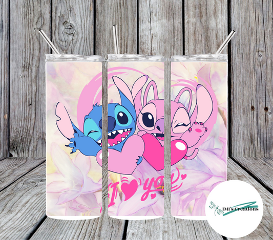 20 oz Stitch - I Love You Sublimation Tumbler